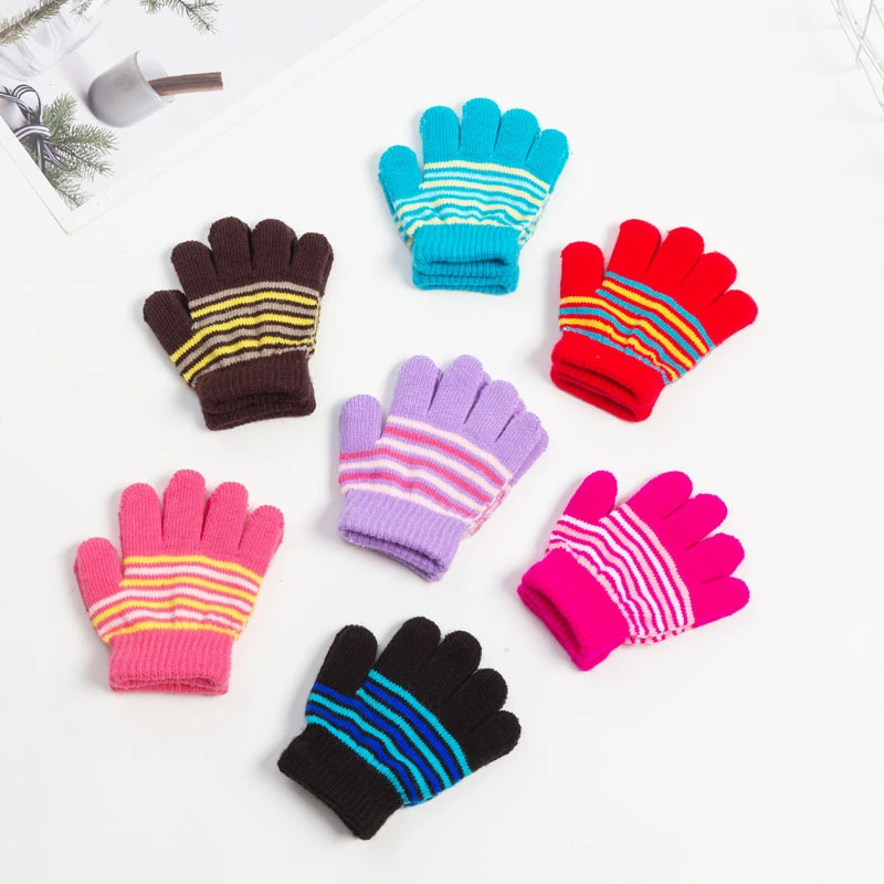 1-5 Years Kids Winter Warm Thicken Gloves Girls Boys Children Cute Mittens Imitation Full Finger Gloves перчатки детские