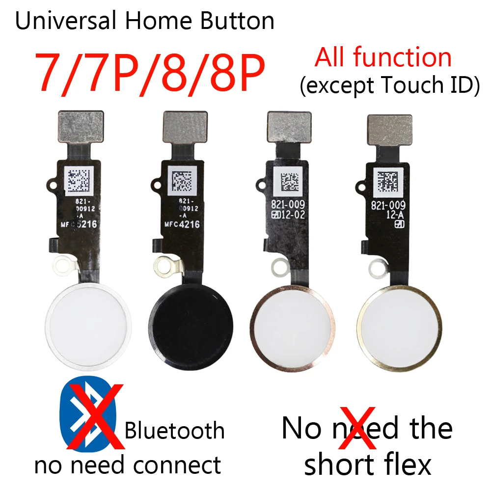 1pcs Home Button with Flex Cable for iPhone 7G 7 Plus 8 8 plus Home button return functions No Touch ID Flex Assembly