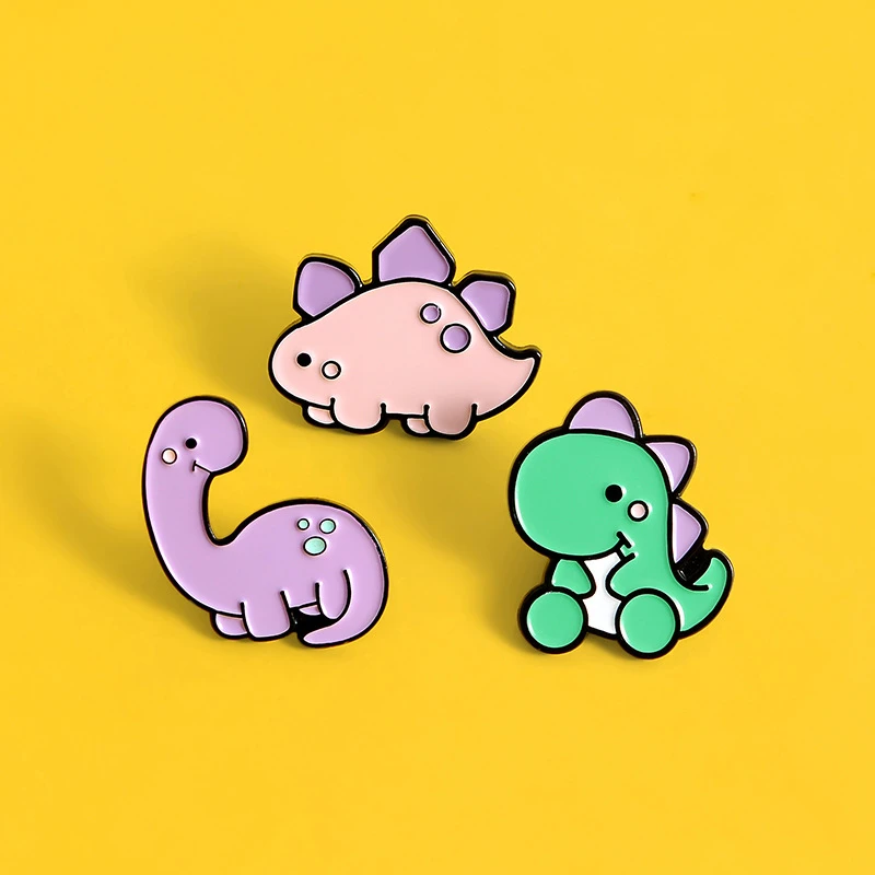 Cute Cartoon Dinosaur Brooch Shirt Backpack Pins Enamel Badges Broches for Men Women Badge Pins Brooches Jewelry Accessories