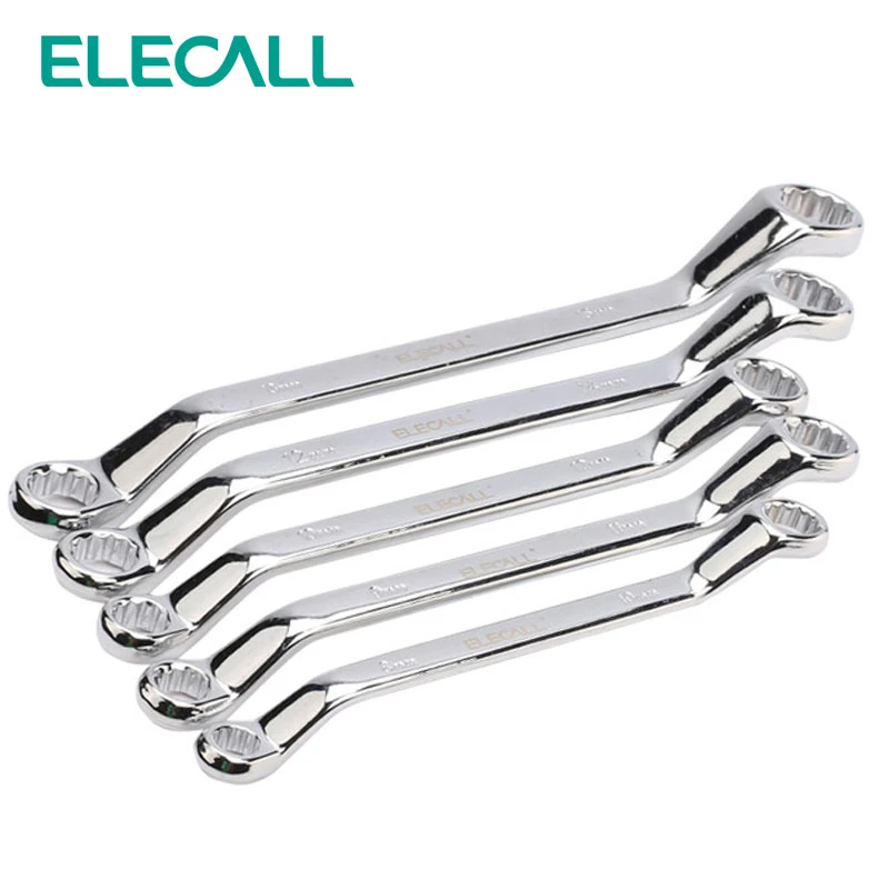 ELECALL Tool Box End Wrench 1pc Fully Polished Double-Headed Plum Blossom Wrench Hand Repair Tools