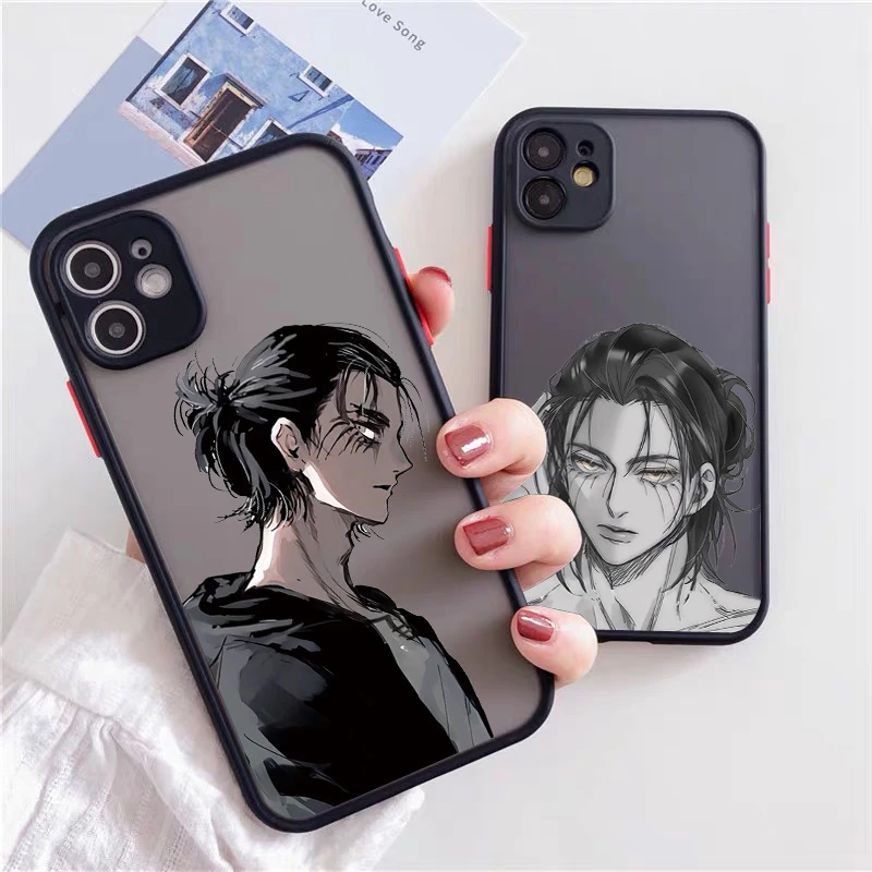 Anime Japanese Allen Attack On Titan Phone Case For Iphone 12 13Mini 11 Pro XS MAX 8 7 6 Plus X SE2020 XR Hard Fundas Coque Case