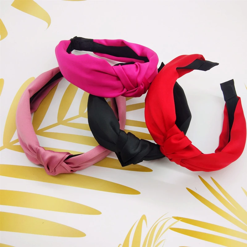 Elegant Solid Knot Hairbands For Women Girl's Headbands Wide Lady's Headwear Hair Accessories