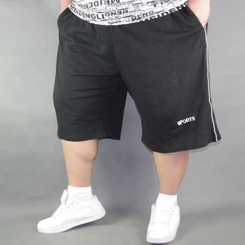 Men's plus size shorts plus size 8XL 9XL 10XL waist 142cm summer large elastic sports casual loose large size 58 black shorts