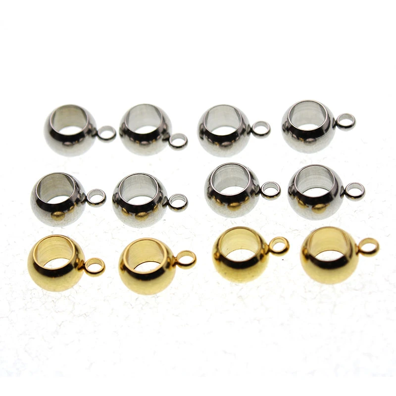 20pcs Stainless Steel Necklace Pendant Pinch Clips Bails, Spacer Beads for Jewelry Making Big Hole Beads DIY Charm Bracelets