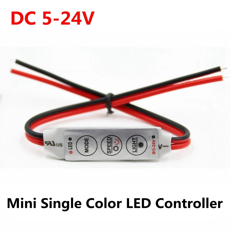 DC 5V 12V 24V 3*4A Mini Led Controller Dimmer Driver to Control Single Color Led Strip Light SMD 2835 3528 5050 5630 3014