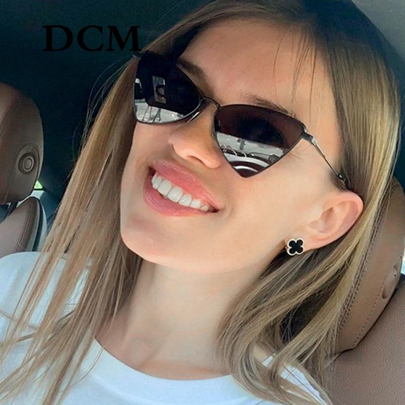 DCM Fashion Metal Triangle Sunglasses Women Brand Designer Retro Ocean Lens Ladies Sun Glasses UV400 Gafas De Sol Mujer