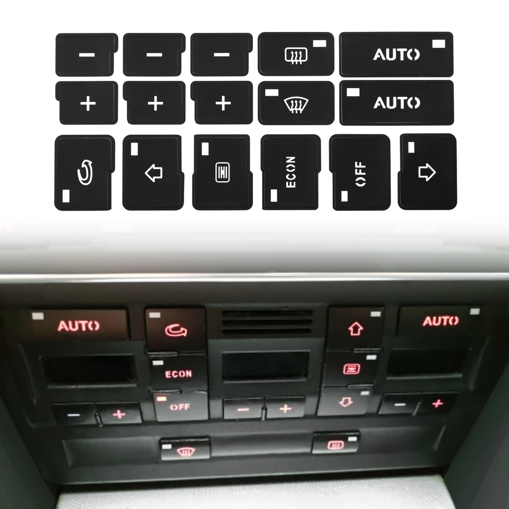 1x Car Air Condition AC Climate Control Button Repair Stickers Decals For Audi A4 B6 B7 2000 2001 2002 2003 2004
