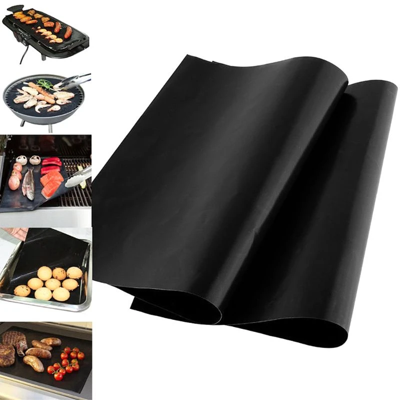 33x40cm Reusable Non-stick BBQ Grill Mat 0.08mm Thick PTFE Barbecue Baking Liners Cook Pad Microwave Oven Tool