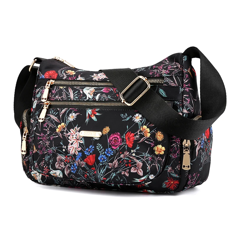 Hot Floral Rural style Oxford Ladies Hand Bags Female Crossbody Bags for Women Shoulder Messenger Bags Thread Sac A Main Femme