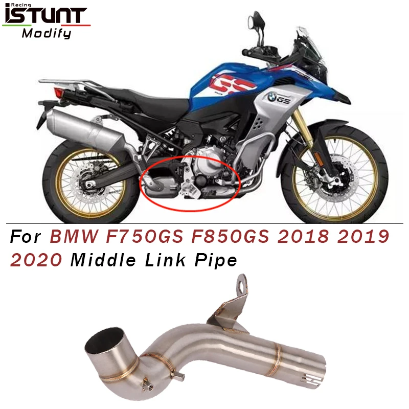 Motorcycle Exhaust Modified Stainless Steel Middle Link Pipe Catalyst Delete Pipe For BMW F750GS F850GS F 850 GS 2018 2019 2020