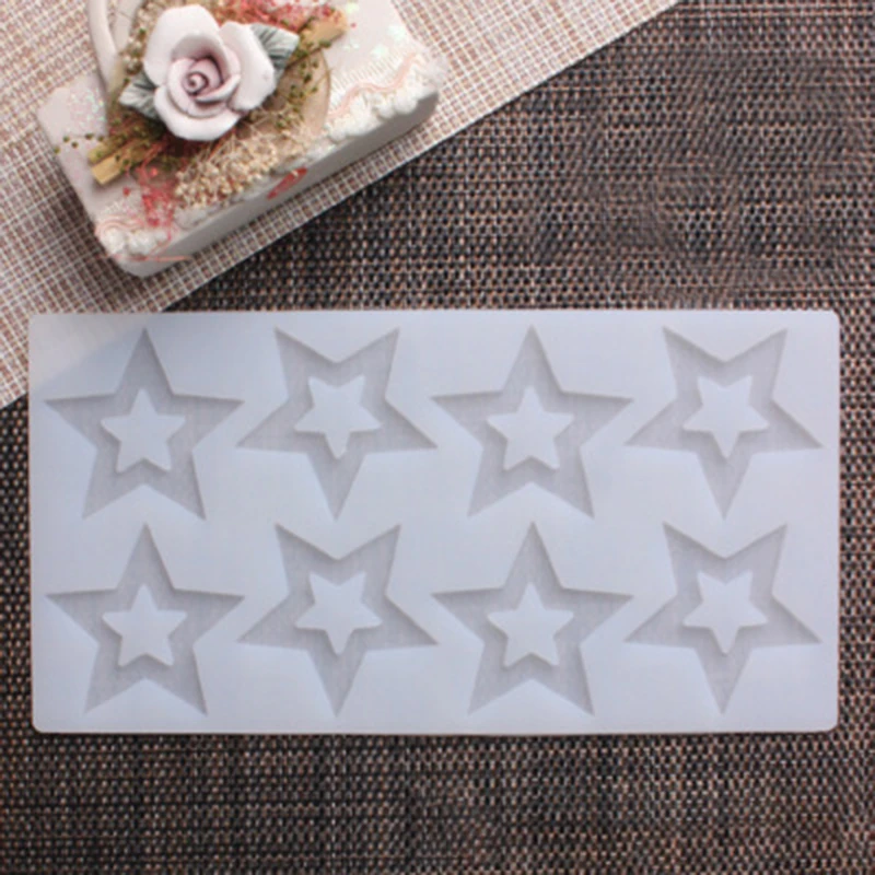 Hot DIY 3D Star Shape Silicone Mold Cake Decorating Tools Cupcake Silicone Mold Chocolate Mould Decor Muffin Pan Baking Stencil