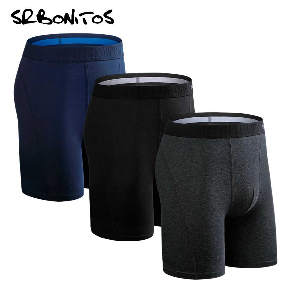 3pcs Set Long Leg Boxer Shorts Underwear For Men Cotton Underpants Men's Panties Brand Underware Boxershorts Sexy homme hot