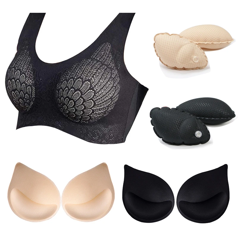 2/1 pairs Woman Swimsuit Pads Sponge Foam Push up Enhancer Chest Cup Breast Swimwear Inserts Triangle Lingerie Exotic Bra Pad