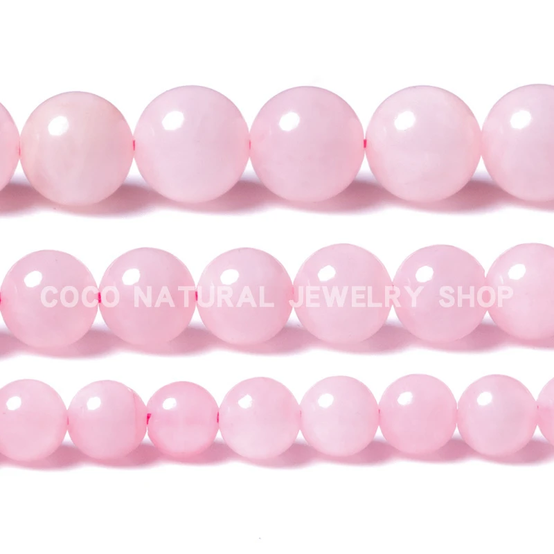 LanLi natural jewelr Rose Pink Quartz Loose Beads Natural Stones Suitable for DIY Fashion bracelet necklace Accessories