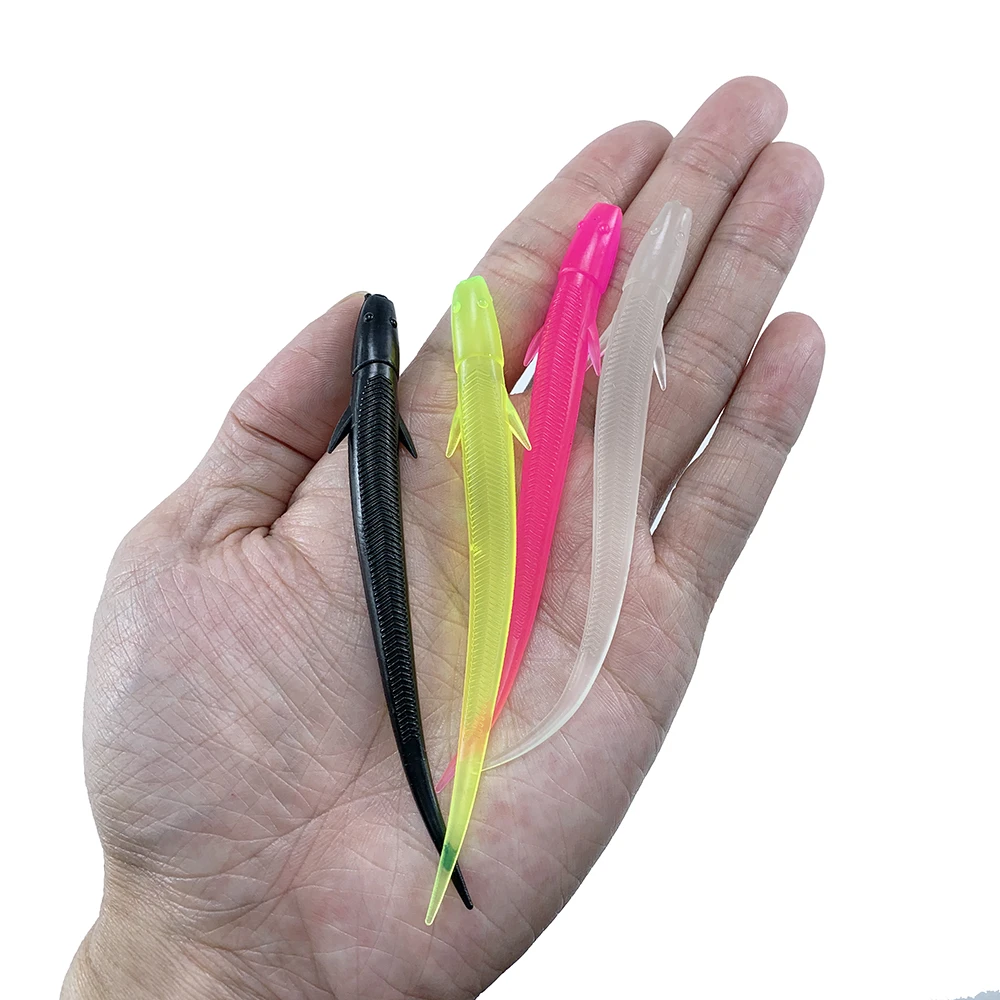 10pcs/lot soft lure bait Simulated Loach Jighead Swimbait Wobblers Artificial Tackle Silicone Worm Carp Jig Fishing 11cm 3.3g