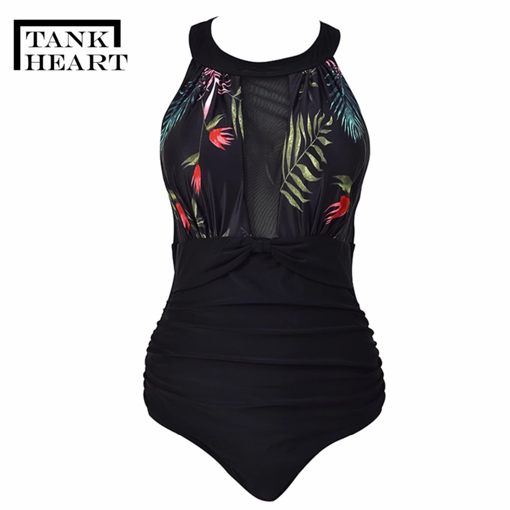 Tank Heart Sexy Potos One-Piece Suits Monokini Plus Size Swimwear Women One Piece Swimsuit girls Badpak Swim Bathing Suit Women