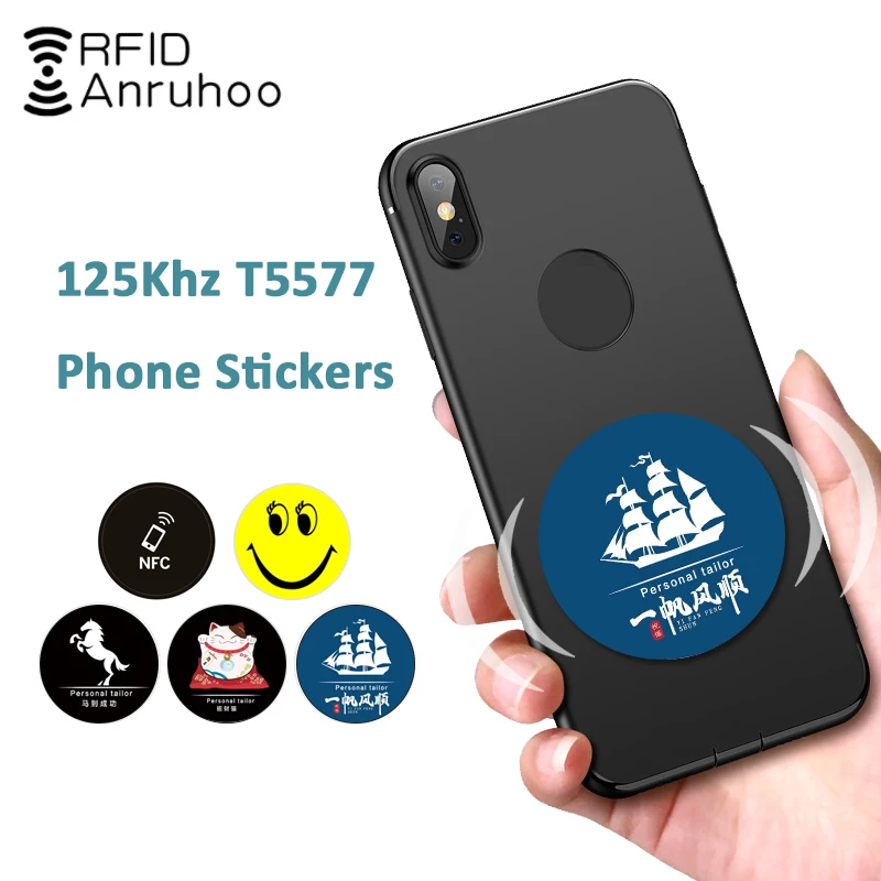 RFID Anti-Interference Mobile Phone Sticker 125Khz Can Copy And Write Access Card T5577 EM4305 Smart Chip Tag Cloning Badge