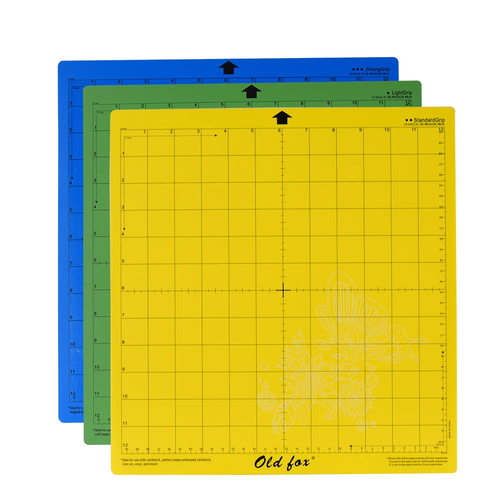 3Pcs 12*12Inch Replacement Cutting Mat Adhesive Non-Slip Gridded Cutting Mats for Silhouette Cameo Cricut Cutting Machine