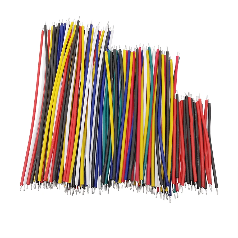 130Pcs 24AWG Breadboard Jumper Wire Cable Kit Tin-Plated 5/8/10CM 6 Colors PCB Solder Cable Flexible PVC Electronic Wire