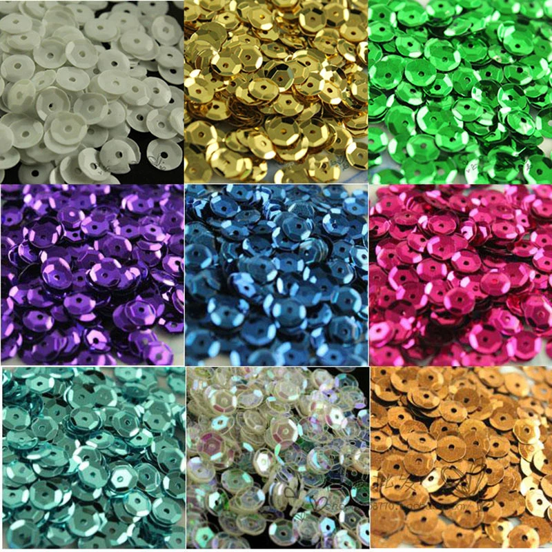 Bling 1200p 6mm Flat Round PVC Loose Sequins Paillette Sewing Craft For Wedding Decoration Garment Dress Shoe Caps DIY Accessory
