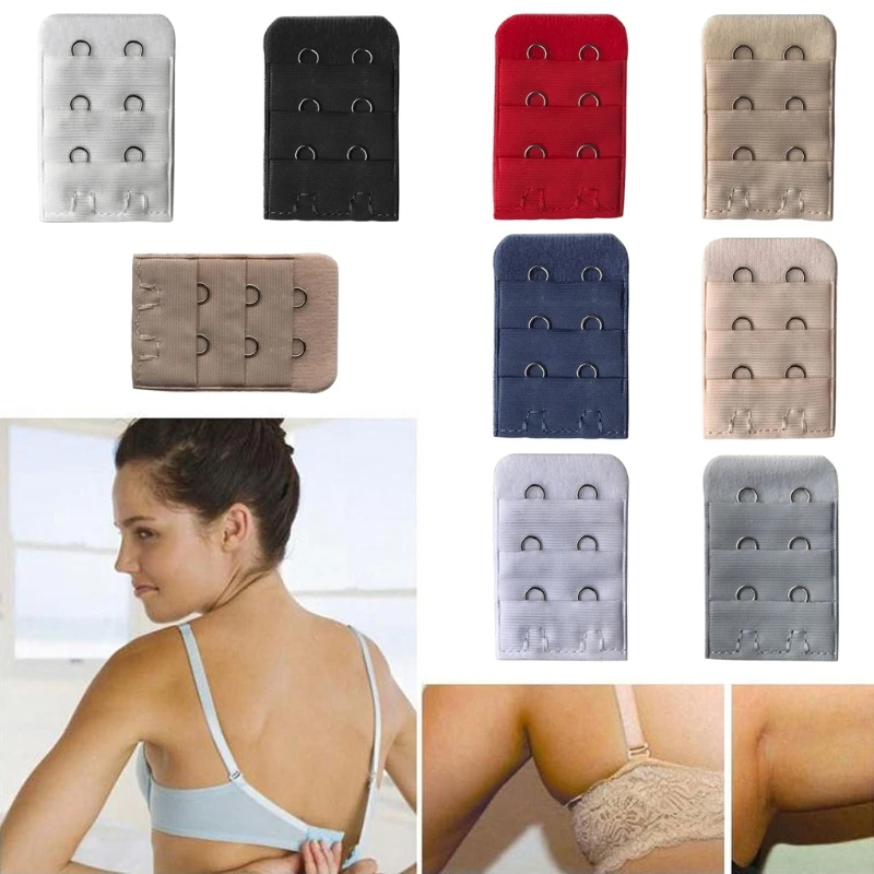 Women Bra Strap Extender 3 Rows 2 Hooks Spacing Clasp Brassiere Sewing Tools New