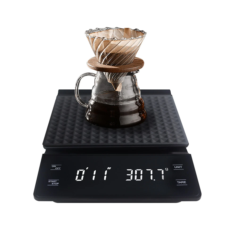 LCD Display Kitchen Coffee Scale with Timer 3KG/0.1g Weighing Balance For Jewelry Barista Scale High Accuracy Measuring Tools