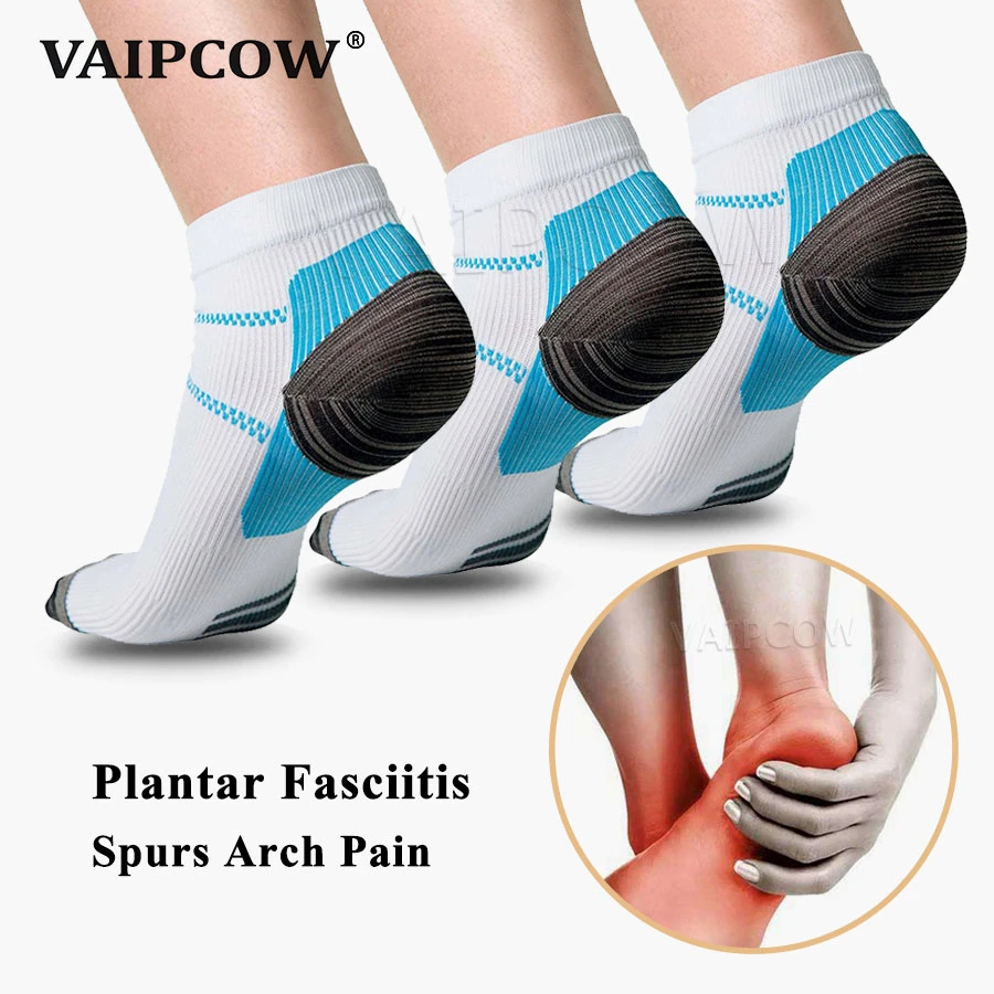 VAIPCOW Compression Socks For Plantar Fasciitis Foot Pad Heel Spurs Arch Pain Comfortable Socks Venous Ankle Sock Insoes