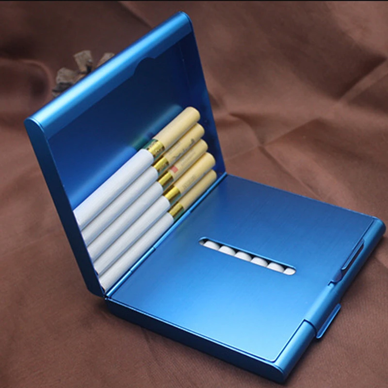 1Pcs Cigarette Case Smoking Accessories Metal Men Gift Tobacco Holder Pocket Box 9.2*8.2*2CM Cigar Storage Container