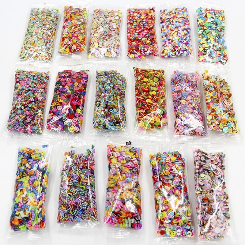 1000Pcs Clay Resin Filling Craft Fruit Leaf Flower Pattern Colorful Mixed Filler for DIY Epoxy Resin Jewelry Nail Art Decoration