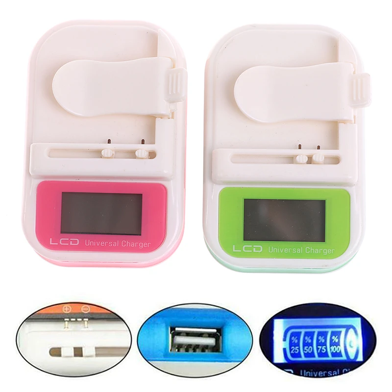 Mobile Universal Battery Charger LCD Indicator Screen For Cell Phones USB-Port
