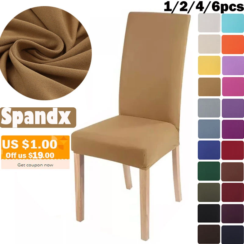 1/2/4/6Pcs Chair Cover Home Spandex Stretch Elastic Slipcovers Chair Covers For Kitchen Dining Room Wedding Banquet Home