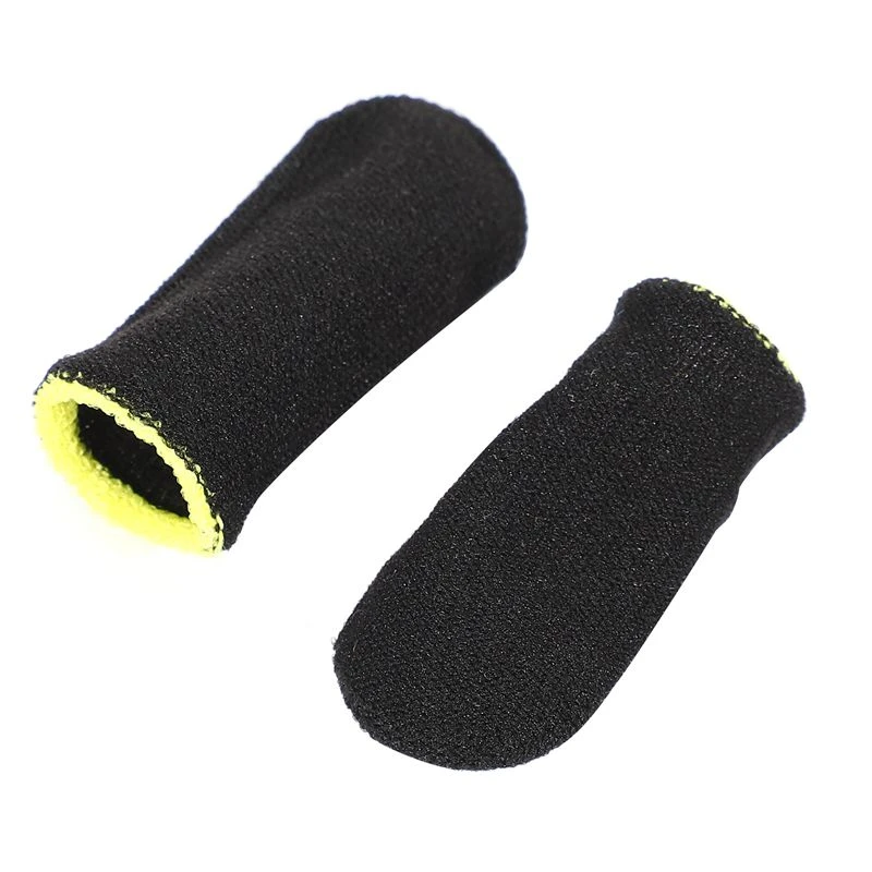 18-Pin Carbon Fiber Finger Sleeves For PUBG Mobile Games Press Screen Finger Sleeves Black & Yellow(16 Pcs)