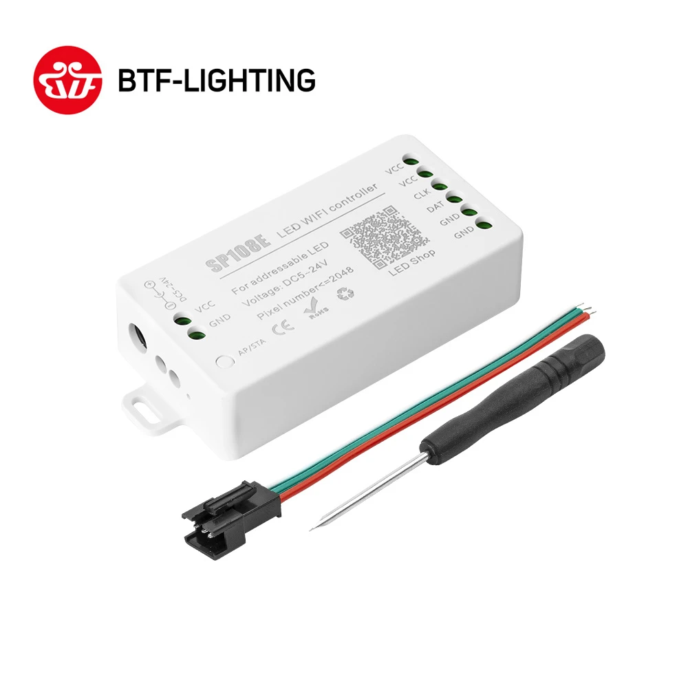 SP108E LED Wifi Magic Controller WS2812B WS2813 Etc LED Strip Module Light Smart APP Wireless Control IOS 10/Android 4.4 DC5-24V