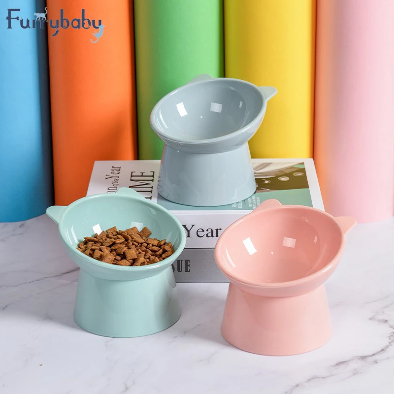 Cat Bowls Single Pet Bowls With Raised Stand Pet Food and Water Feeder For Cats Dogs Feeders Pet Products Cat Bowl High-end Bowl