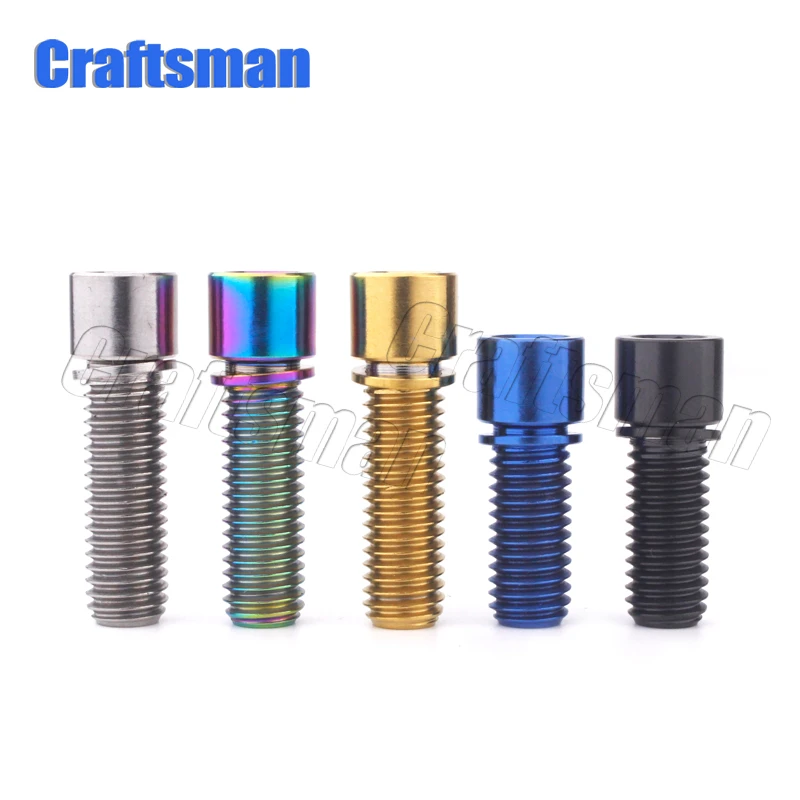 Titanium Alloy Screw M8 x 20 25mm with Washer Titanium Bolt for BMX Stem Screw Mountain Bike Screw Accessories