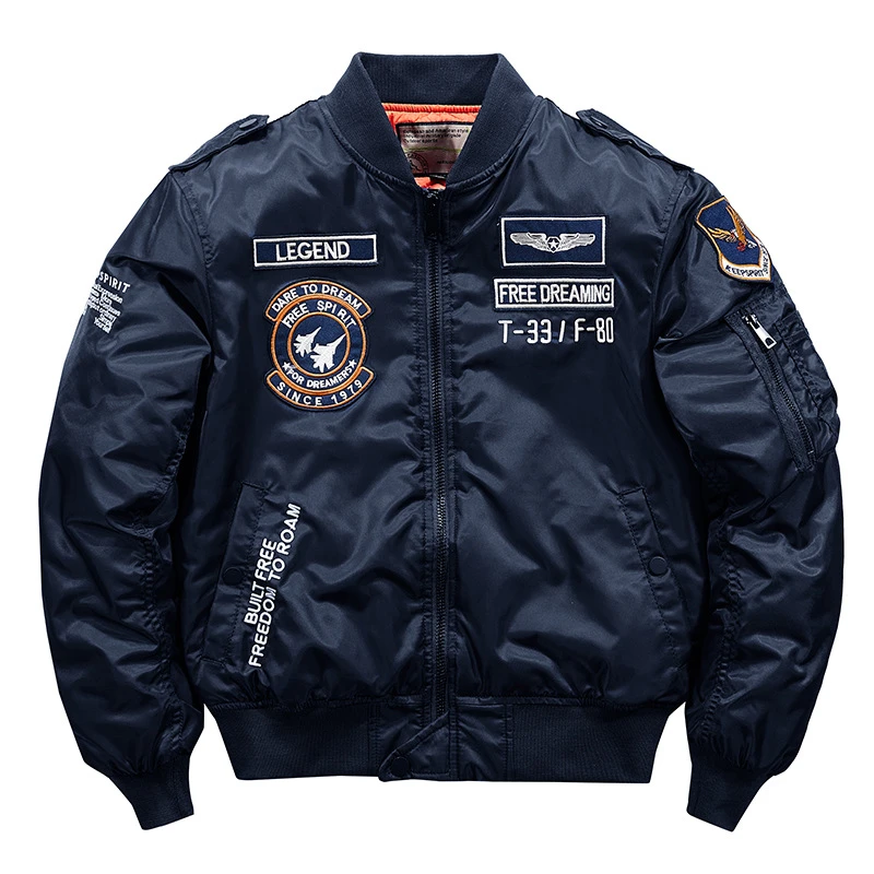 Hip hop Jacket Men High quality Thick Army Navy White Military motorcycle Ma-1 aviator Pilot Men Bomber Jacket Men