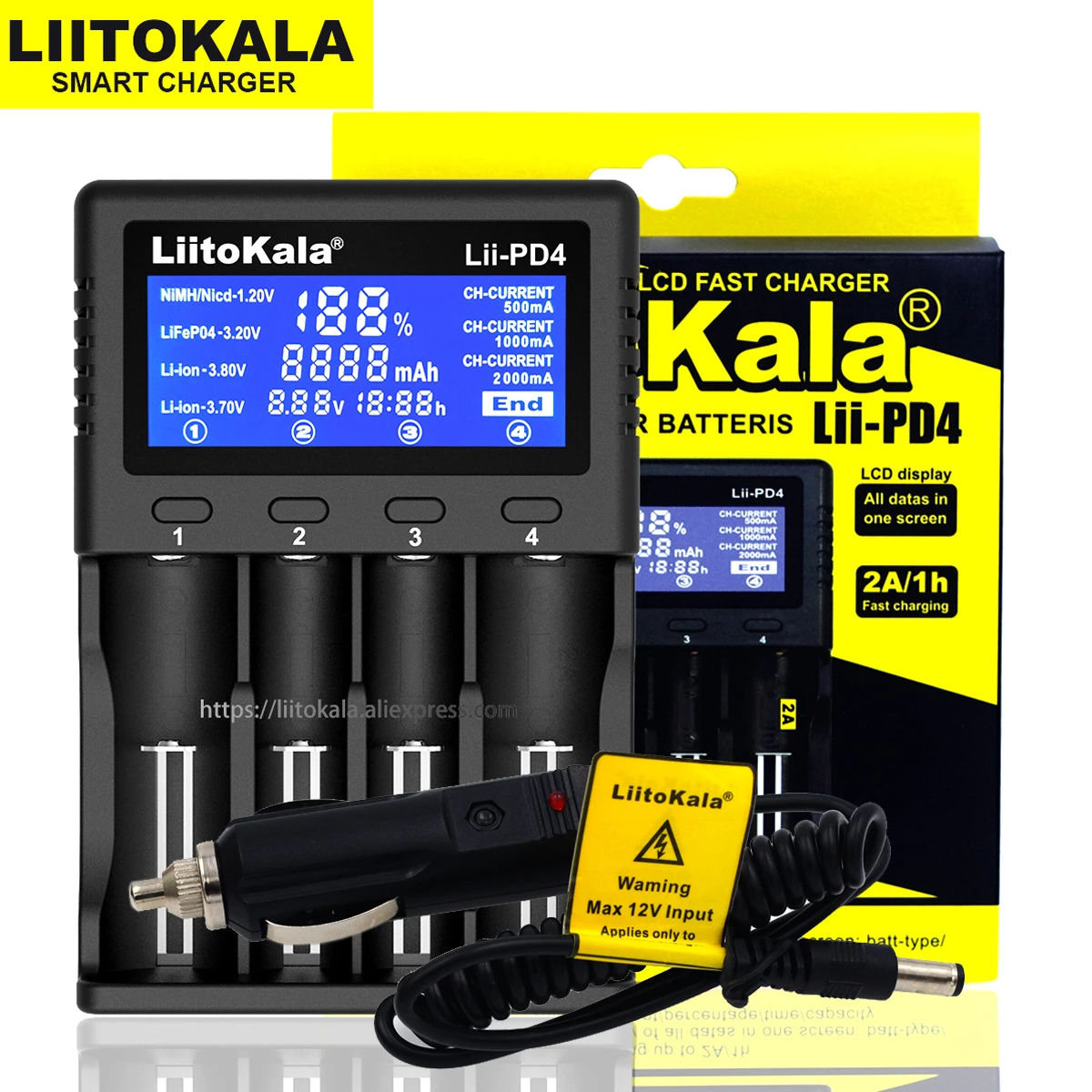 Liitokala Lii-500 Lii-PD4 18650 21700 26650 AA AAA  for 18350 18500 16340 17500 25500 10440 17350 battery charger