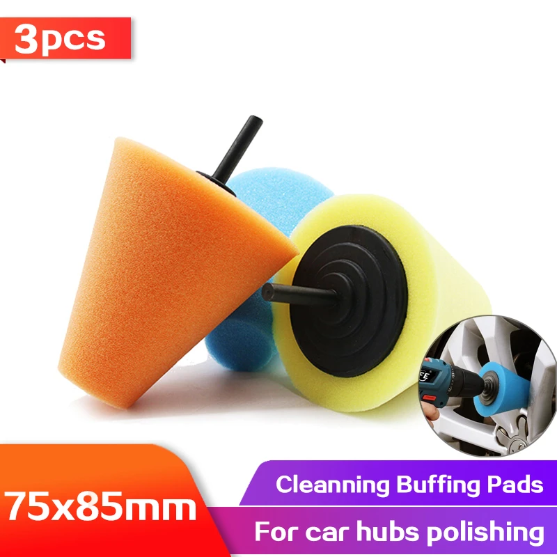Car Wheel Hub Polish Buffing Shank Polishing Sponge Pad Calm Auto Tools