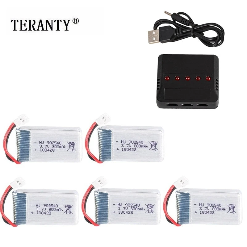 3.7V 800mAh 902540 Lipo Battery + Charger for Syma X5 X5C X5SC X5SW TK M68 MJX X705C SG600 RC Quadcopter Drone Spare Part