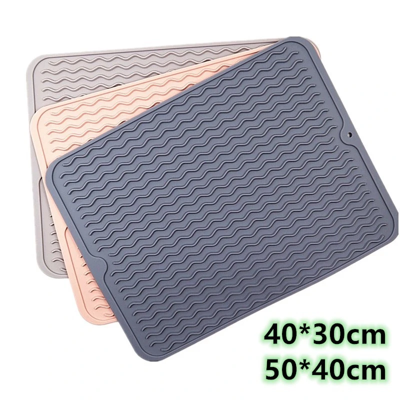 Large Multifuctional Silicone Protection Drying Mat Heat Insulation Holder Dish Cup Draining Pad Table Placemat Tray Kitchenware