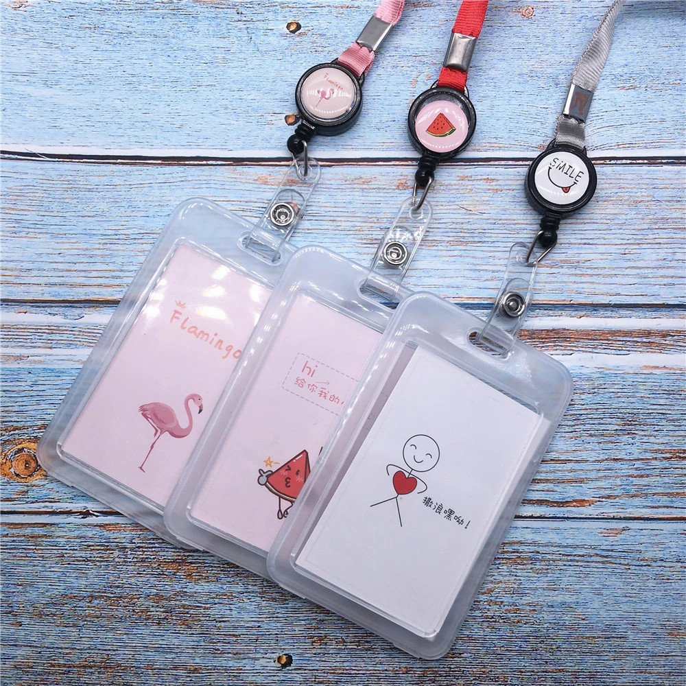 Retractable Badge Reel Student Nurse ID Badge Card Holder Business Security Pass Tag Holder with Lanyard Office Work Card Holder