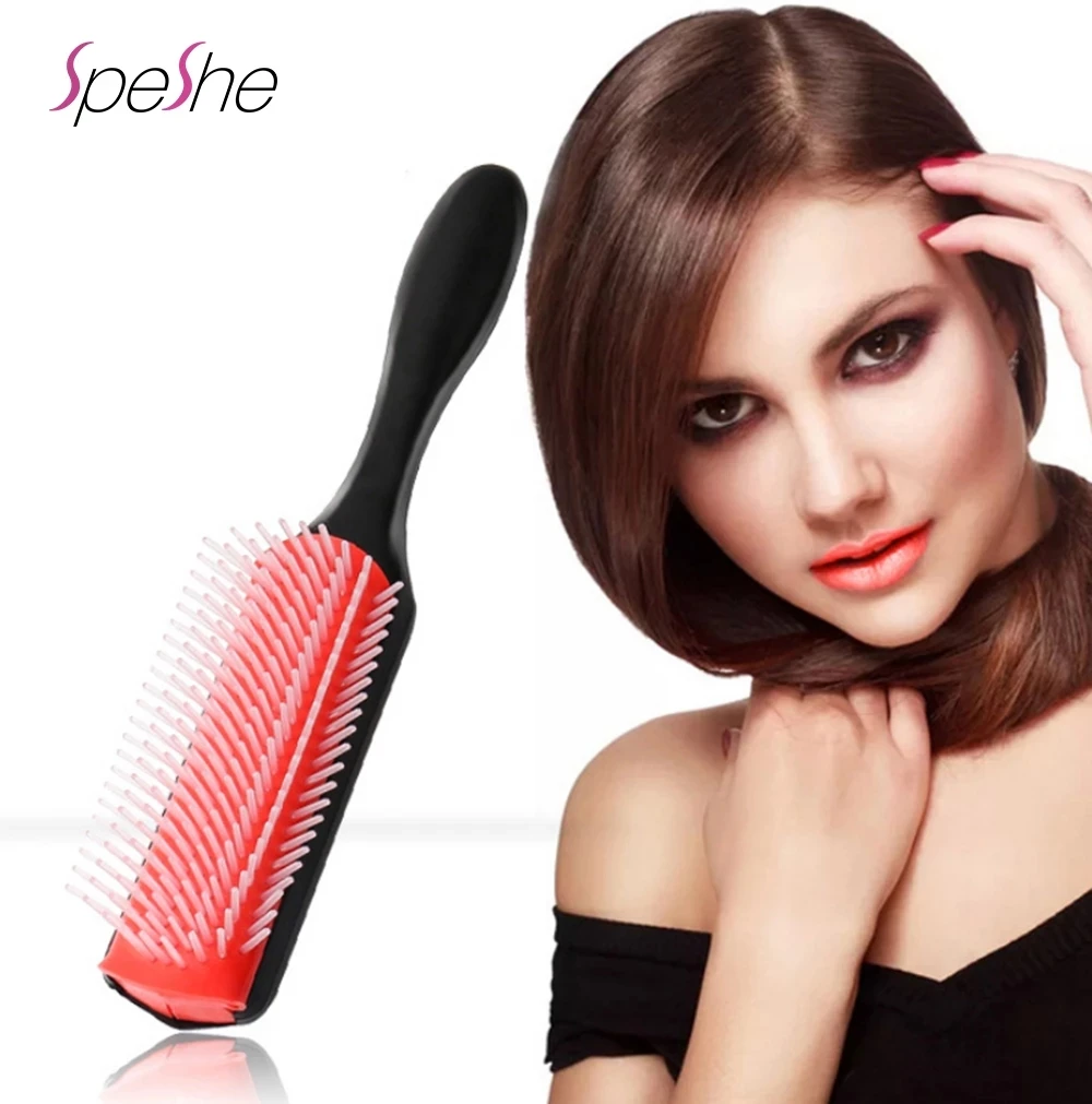 Denman Brush Hair 9-Rows Detangling Hair Brush Denman Detangler Hairbrush Scalp Massager Straight Curly Wet Hair Combs for Women