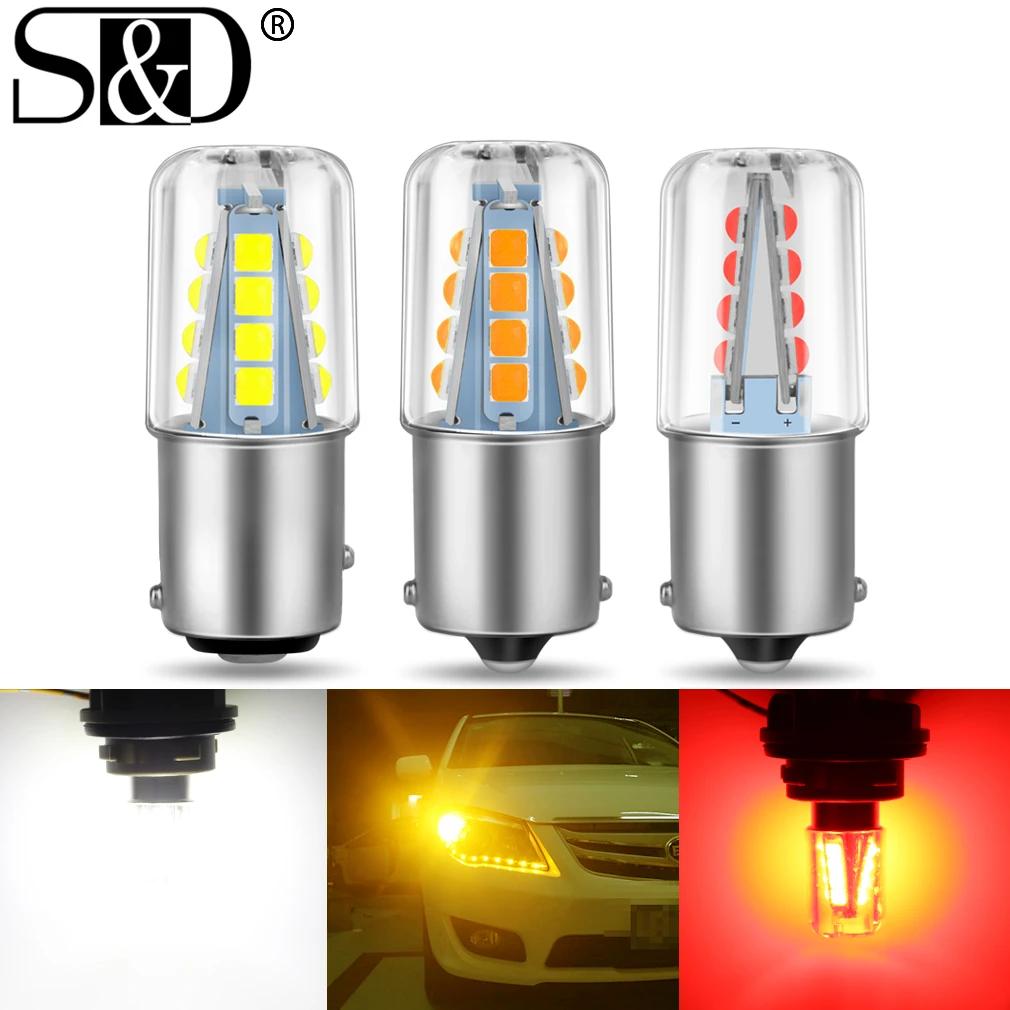 1PC 1156 BA15S P21W LED Bulbs Car Light Super Bright 1157 BAY15D P21/5W led Lamp Turn Signal Light 12V White Red Yellow Amber