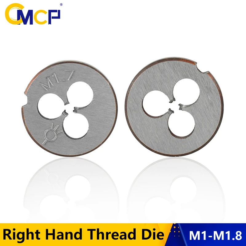 CMCP 1pcs M1 M1.2 M1.4 M1.5 M1.6 M1.7 M1.8 Right Hand Thread Die Metric Screw Die Hand Tools Metal Threading Tools