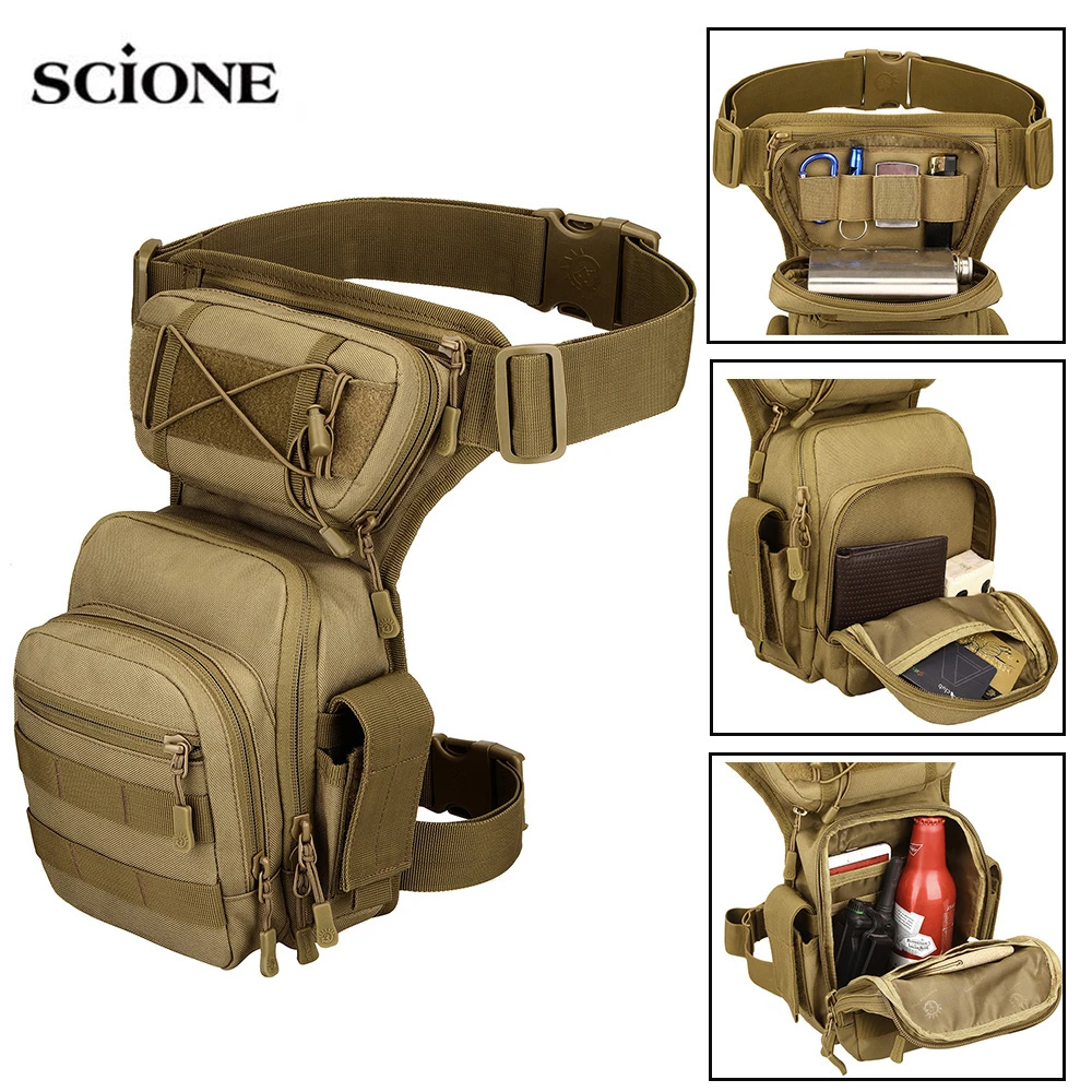 Men Leg Bag Thigh Bag Utility Belt Waist Pack Pouch Adjustable Hiking Male Waist Hip Motorcycle Bags Sport Outdoor 2021 XA936WA