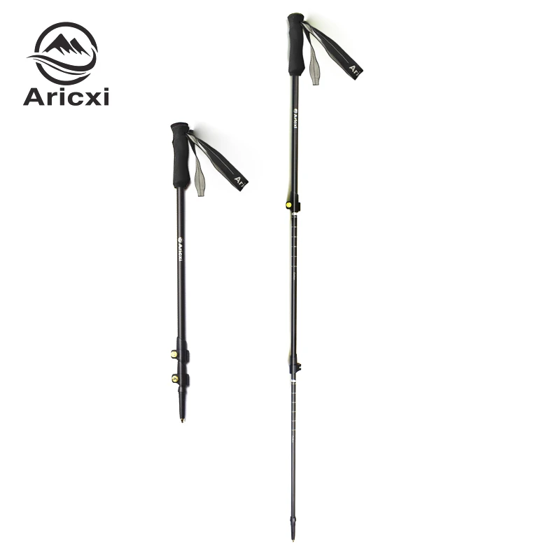 Aricxi Flip Locks Ultralight adjustable Trekking Pole Hiking Pole Trail Running Walking Stick Carbon Fiber