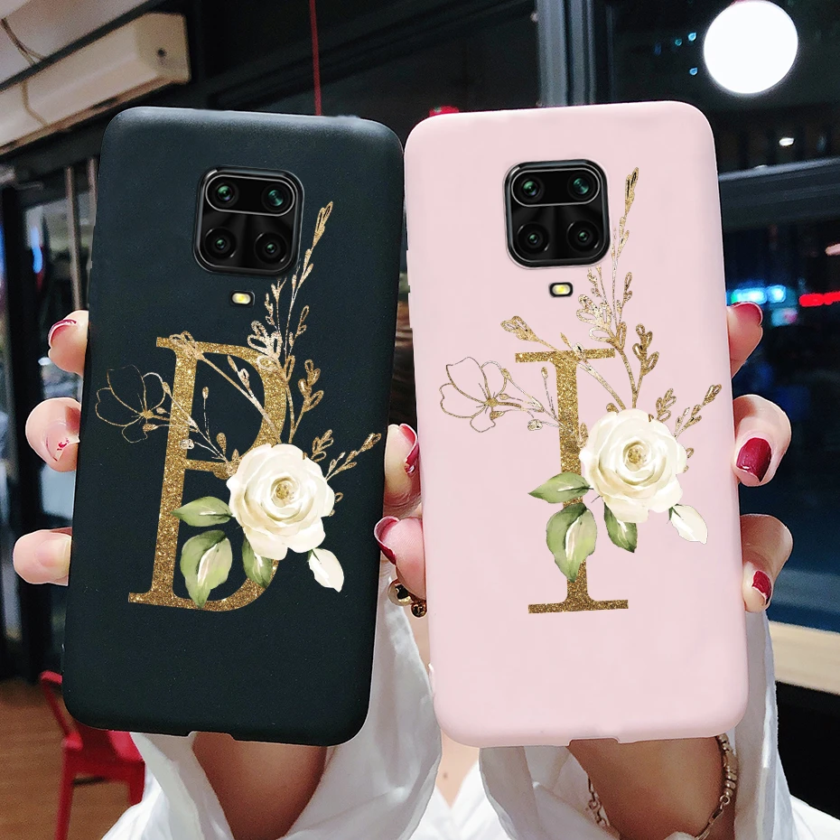 For Xiaomi Redmi Note 9 Pro Case Flowers Letters Silicone Soft TPU Back Cover For Xiomi Redmi Note 9Pro Max Note9 9S 6.67'' Case