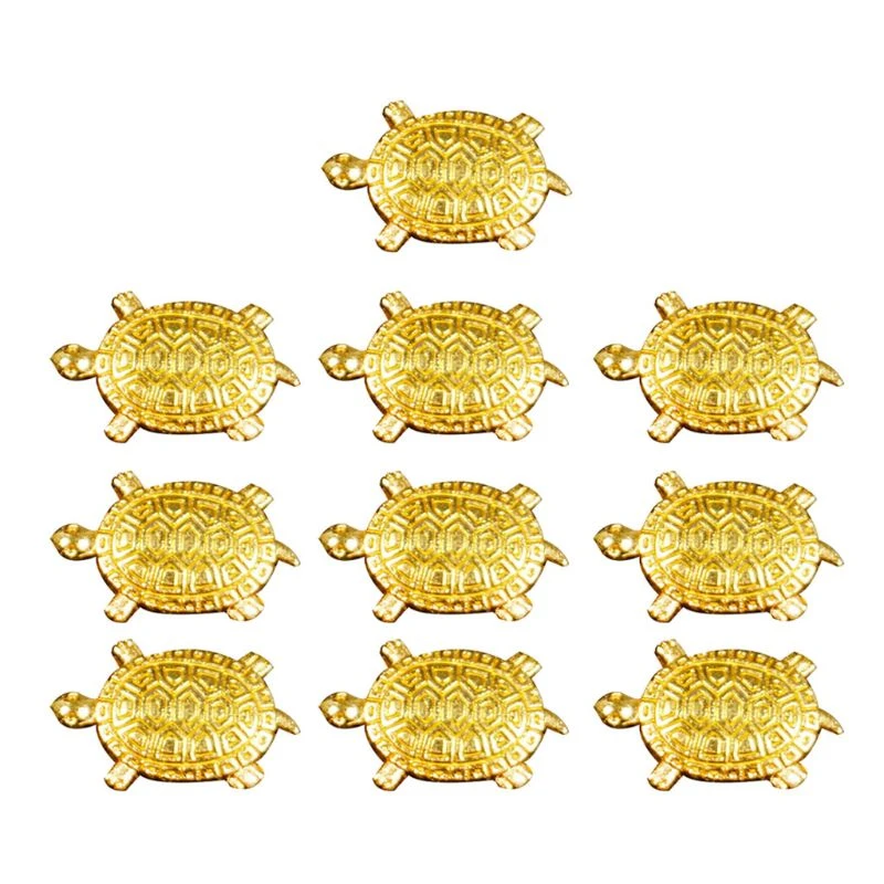 10Pcs Feng Shui Golden Money Turtle Japanese Lucky Tortoise Guarding Praying for Fortune Home Fortune Wealth Lucky Gift