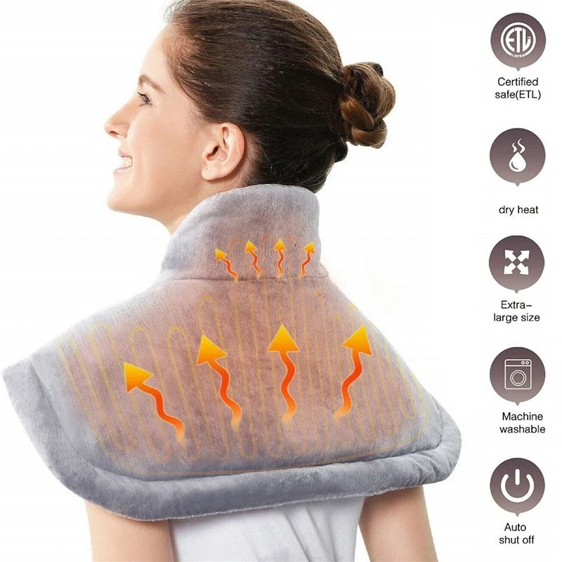 Electric Heating Pad Warmer Heated Mat Large Thermal Blanket Shoulder Neck Back Heating Shawl Wrap Pain Relief Temperature