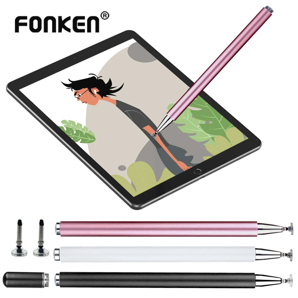 FONKEN Stylus Pen For Drawing Smartphone Touch Pens For Android Tablet Painting Writing Magnetic Pen Cap Mobile Phone Pencil